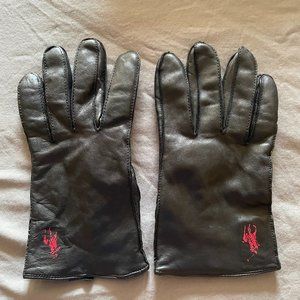 Polo by Ralph Lauren Black Leather Gloves - Medium